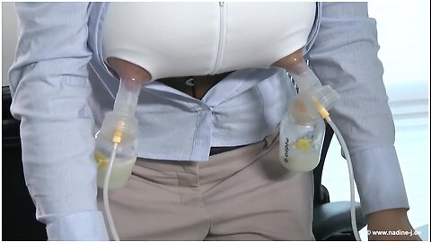 Nadine J - Steffi Pump Her Big Lactating Tits At Work