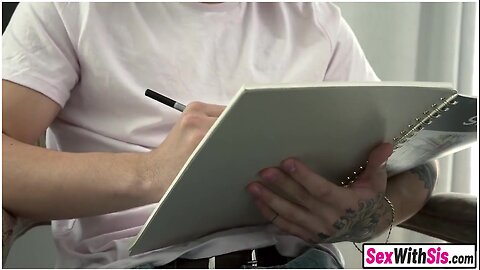 Stepbro Draws And Rails Nude 18-year-old Stepsis